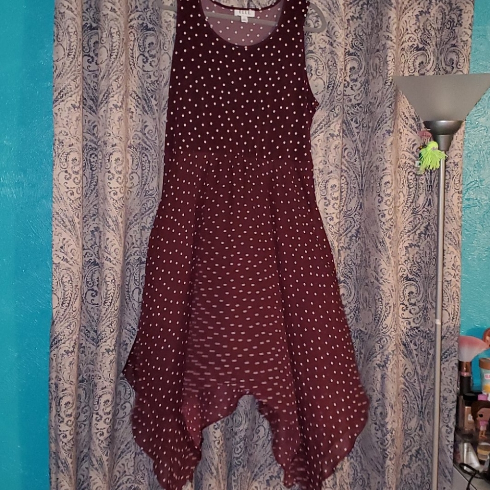 Elle Burgundy Polka Dot Sundress